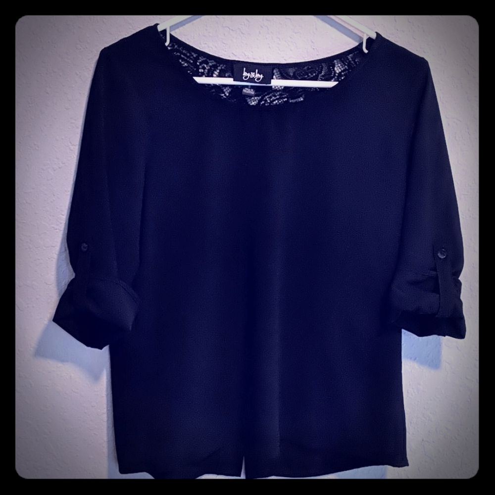 Black half sleeve blouse